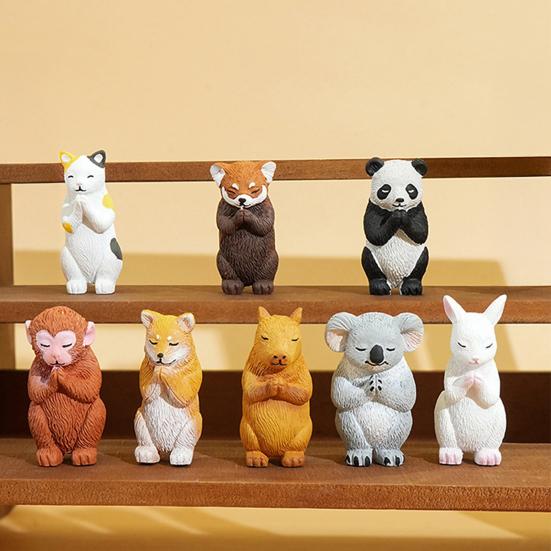 Clasp Hands Animal Statue Simulation Panda Rabbit Capybara Koala Dog Cat Monkey Ornament Resin Sculpture Decoration Ornament