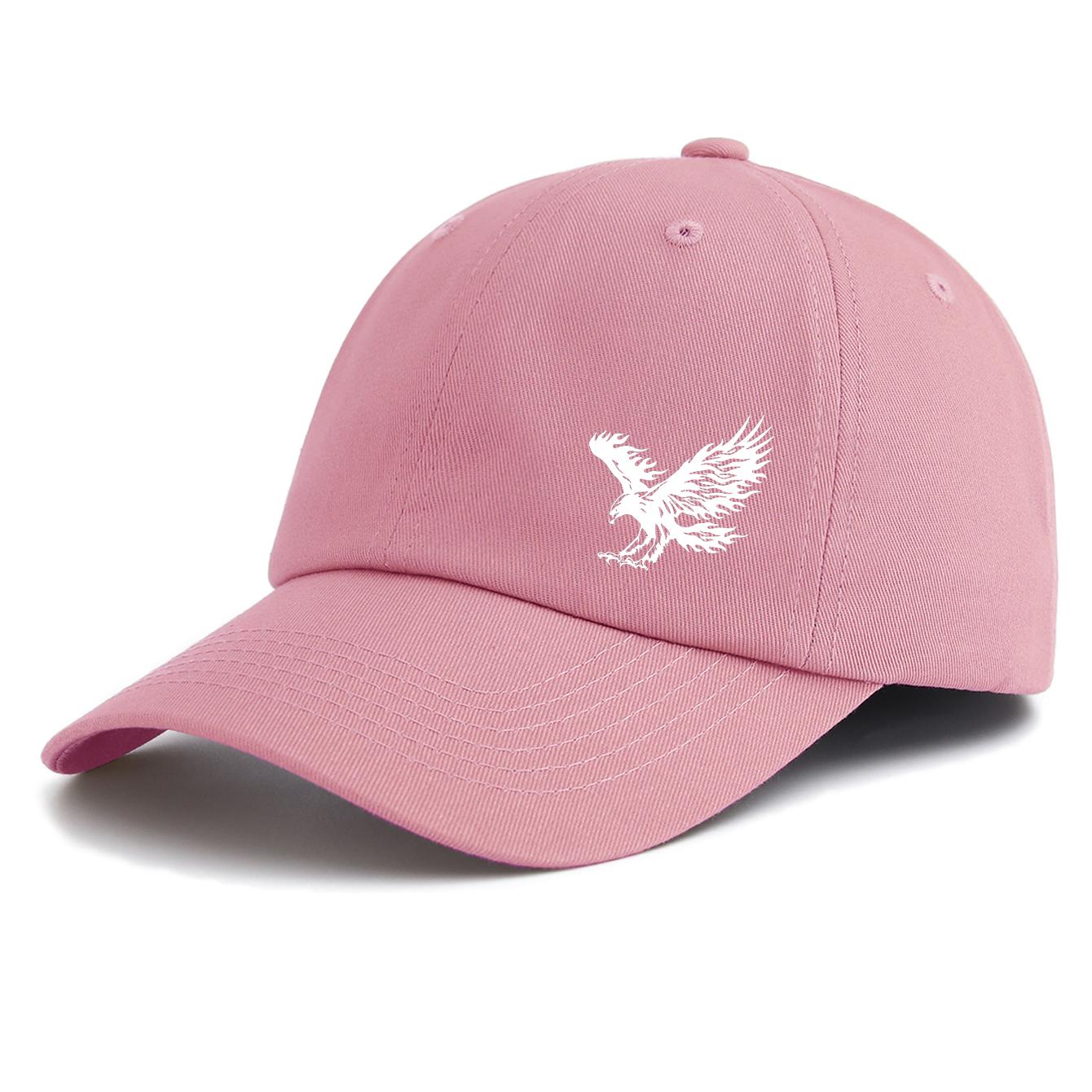 

1pc EAGLE Print Baseball Cap for Adults, Minimalist Retro Style Casual Soft Adjustable Dad Hat, Perfect As Gift рожевий