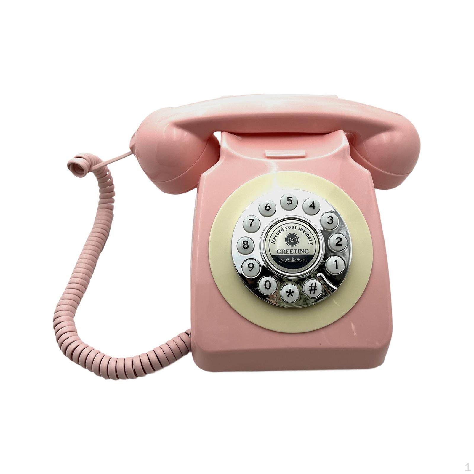 

Аудио гостевая книга Телефон Настольный телефон для пенсионных вечеринок Подарки на годовщину розовый