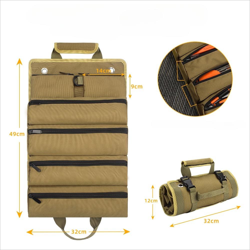 Portable, electrician, tool carrying storage bag, vehicle maintenance tool storage bag, hardware tool kit storage bag