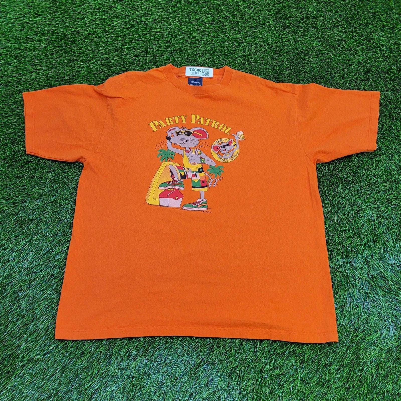 

Vintage 1991 Party Mouse Shirt XL 24x27 Orange Party-Ratical 3XL