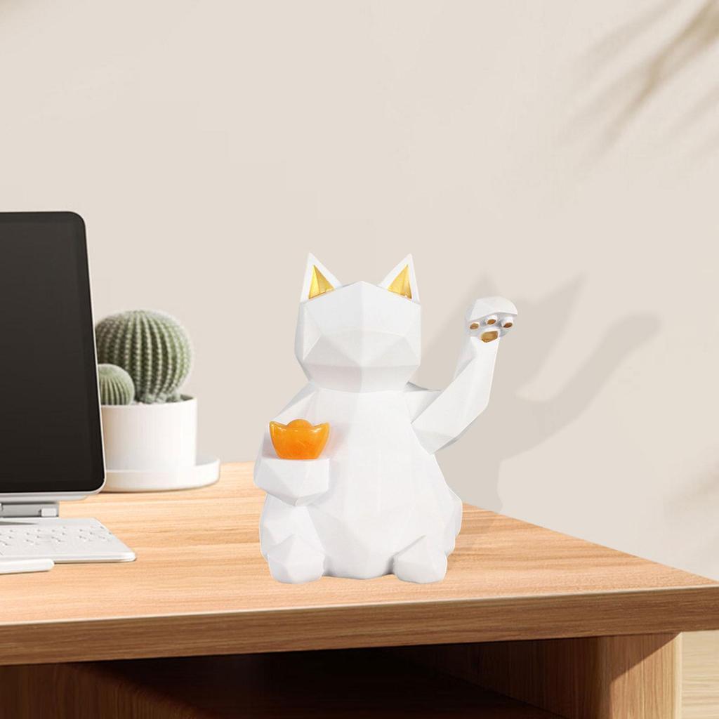 Resin Cat Statue ,Resin ,Cartoon Decoration ,Desktop Ornament, Kitten Figurine, Animal Sculpture for Entrance ,Cabinet