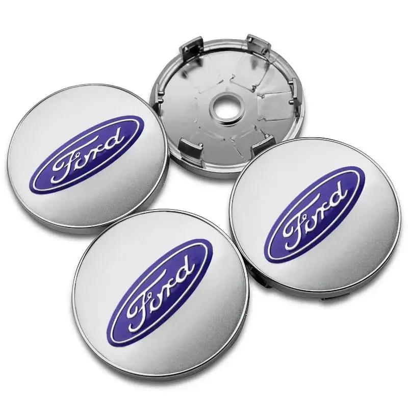 Bilklistermärke 2025 Het 4 st 56mm 60mm Bilfälgnavkåpa För Ford Ranger Focus Kuga Mustang Mondeo Fusion Esco Fälgskydd Emblem