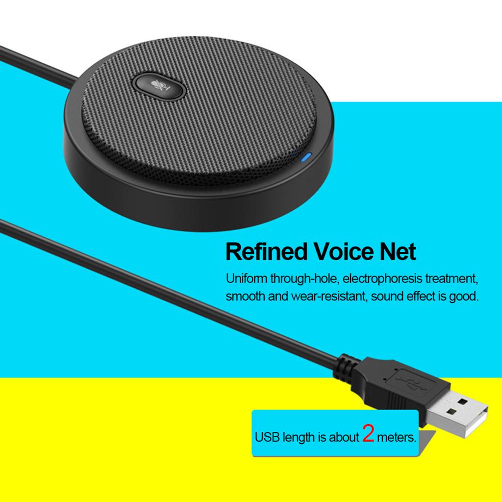 UM02 USB Omni Directional Condenser Microphone Mic for Meeting Business Conference Computer Desktop Laptop PC Voice