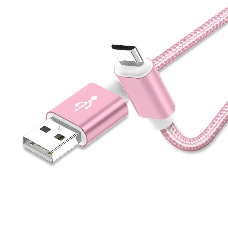 Nylon Braided Data Cable: Compatible with Apple, Android, Micro, and Type-C Devices