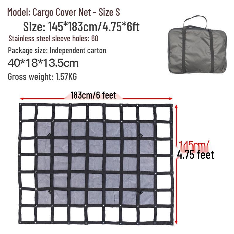 Pickup Truck Bed Cargo Net for Concealment and Protection