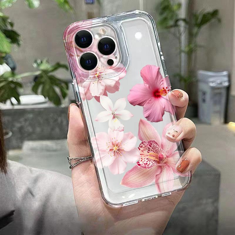Blumen-Collage Süßes Muster Klare Handyhülle Für iPhone 17 Air Case 16 15 14 13 12 11 Pro Max XS X XR 7 8 Plus Stoßfeste Abdeckung