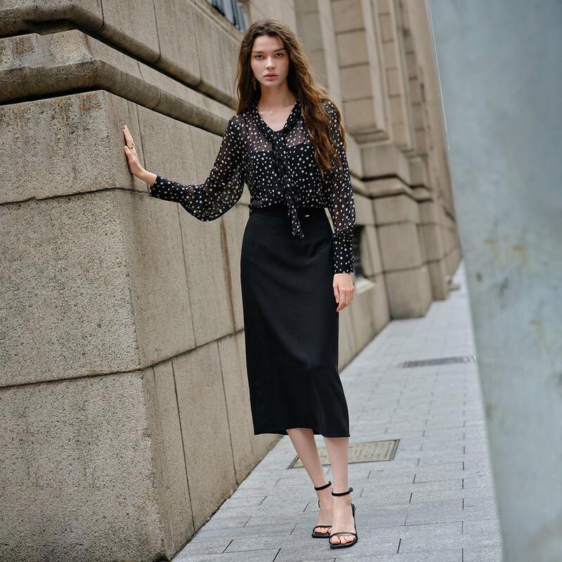 Women's Polka Dot Long Sleeve Shirt