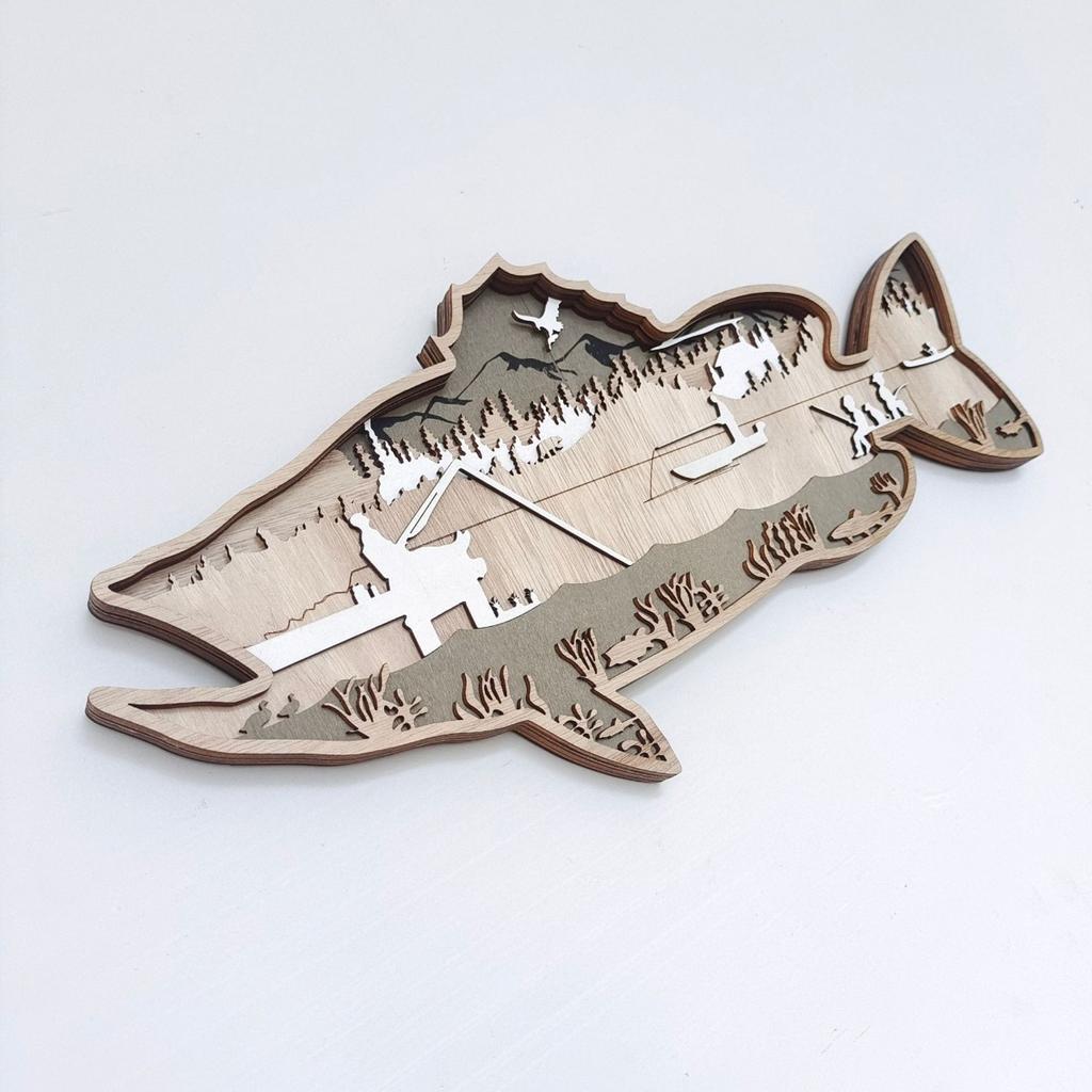 3D Wall Room Indoor Outdoor Decor Art Multi-Layered Wood Art - Widelife Nature Mountain Landscape for House Warming Birthday Christmas Gifts Display