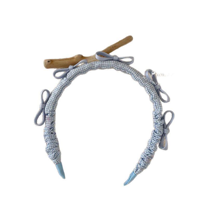 Blaue Haarspangen im koreanischen Stil für Kinder - Schleife mit Spitzenkanten