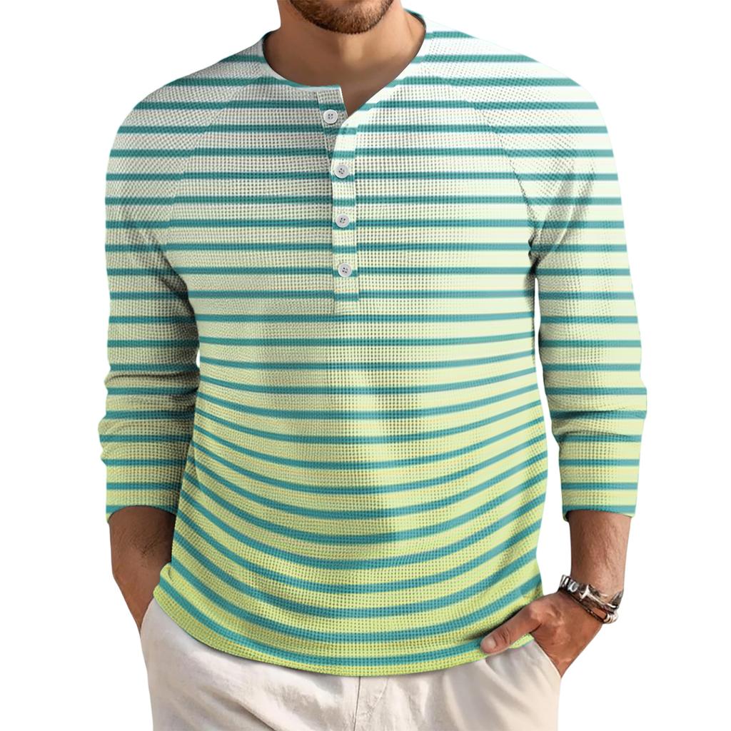 Men's Loose Casual Button Down Collar Long Sleeve Top