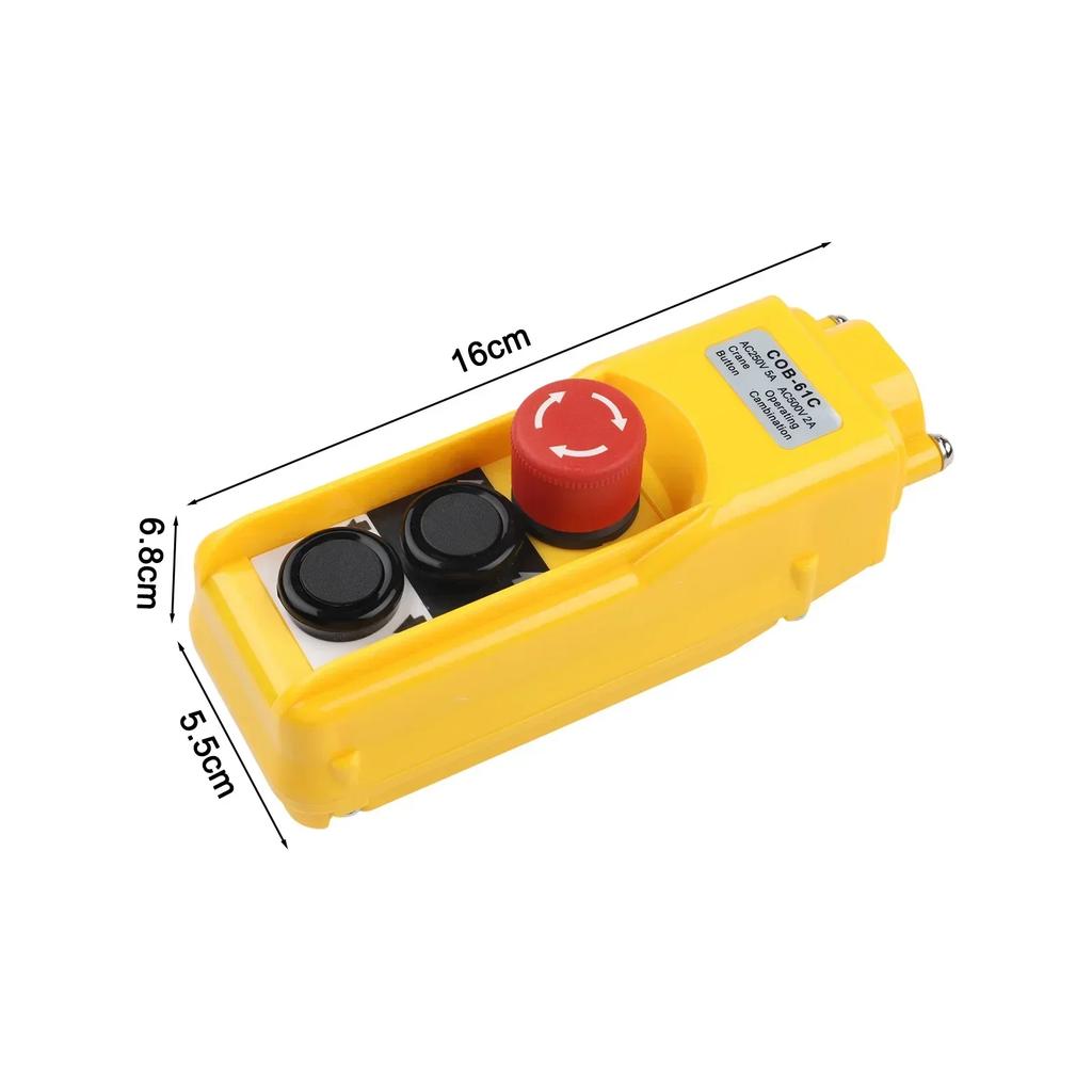 1PC Electric Hoist Switch 220V Screw Terminal Electric Hoist Switch IP54 Lifting Button Box Exigent Stop Button Switches Parts