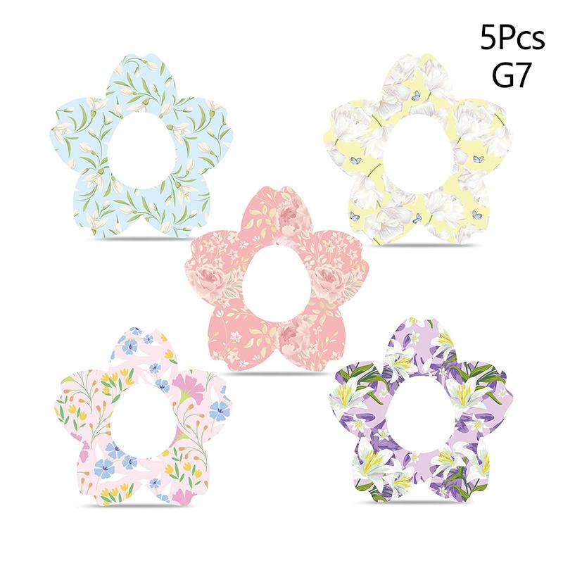 

5/8 Pcs Blood Glucose Meter Sensor Fixed Patch Blood Glucose Monitoring Probe Invisible Sensor Adhesive Patch Wildflower Variety