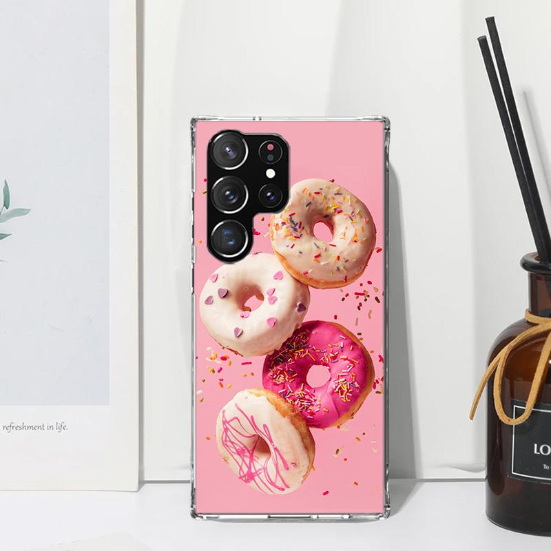 Macaron Ice Cream Cake Doughnut Phone Case For Samsung Galaxy S26 S25 Edge S24 FE S23 S22 Ultra S21 Plus S20 + Art Fundas Back C