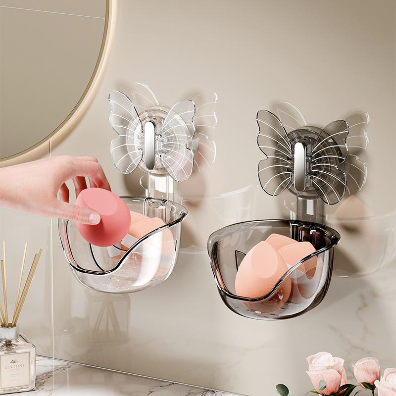 Bathroom Storage Rack Punch-free Storage Box Bathroom Suction Cup Wall-mounted Washbasin Makeup Storage Rack