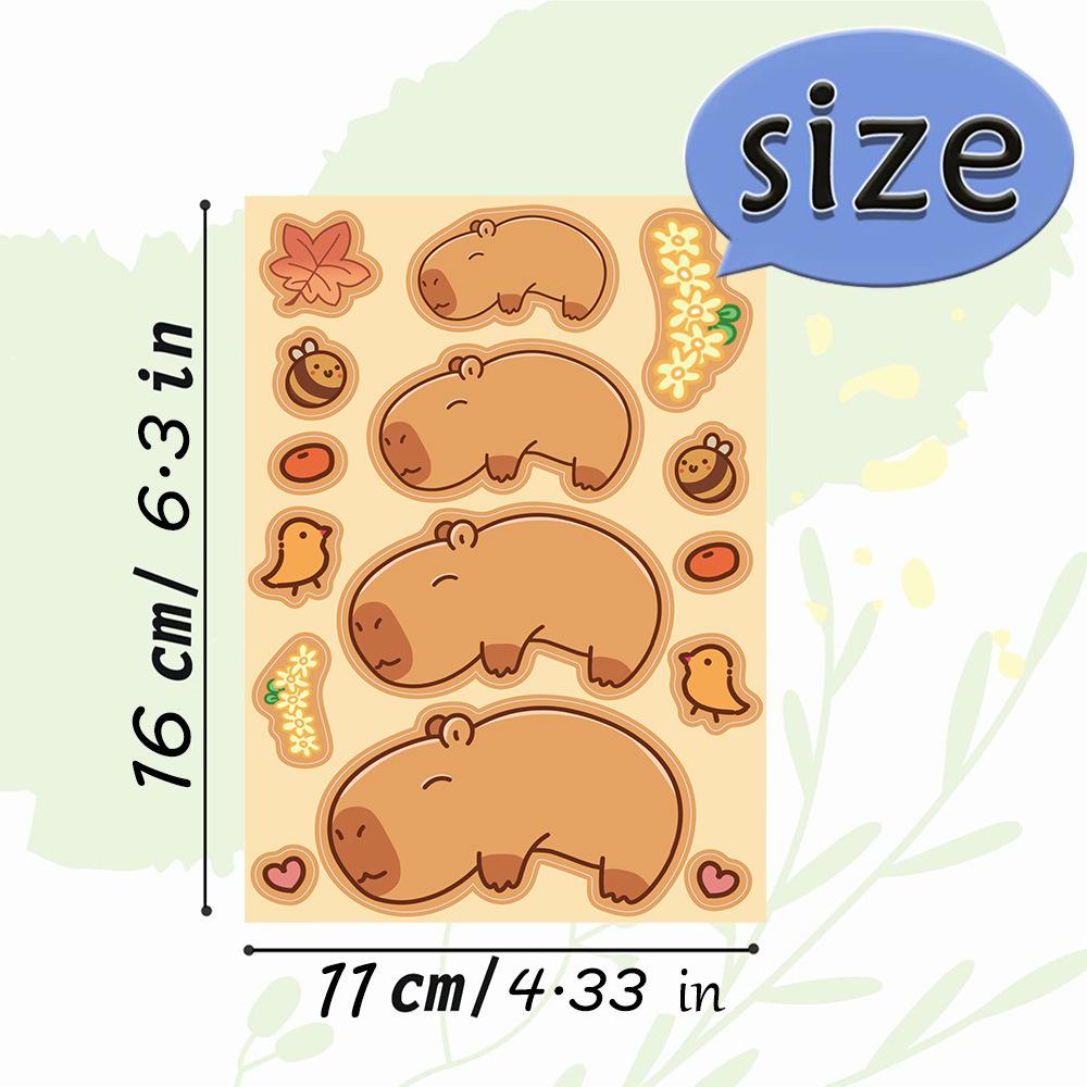 8Sheets Cute Capybara Puzzle Stickers Make-A-Face Assemble Funny Cartoon Decal Assemble Diy Jigsaw Children Boys Toys