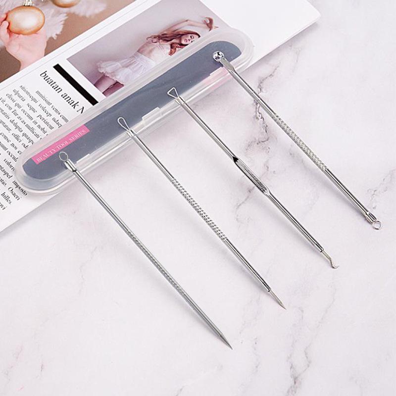 4Pcs Remover Pimple Comedone Extractor Tool Acne Removal Kit Treatment for Blemish,Risk Free Removal of Facial Blemishes