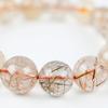 Eigado Mixed Rutilated Quartz 16 Inner Natural Power Good Fortune Bracelet, Beads, 13mm, Diameter Approx. 17cm, Stone, Stone, Luck, Amulet,