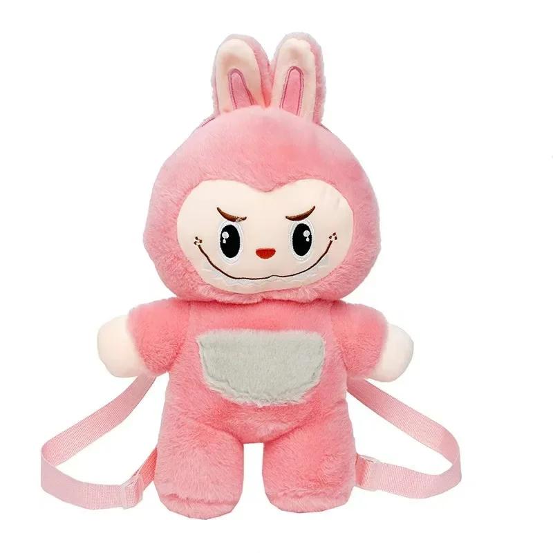 42cm Cartoon Labubu Rabbit Backpack Plush Doll Animal Labu Plush Toy Cute Labu Rabbit Dolll Soft Stuffed Backpack for Girl Gifts