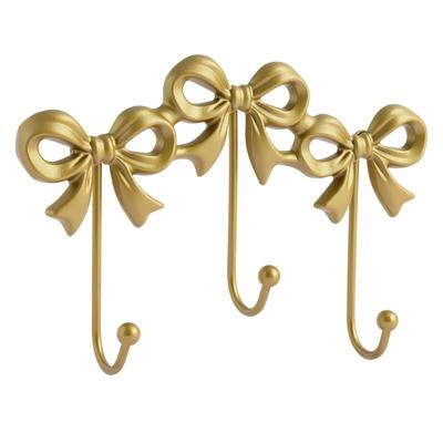 Antique Metal Bowknot Shape Hook Easy Wall Mounting Sturdy Bathroom Entryway Organizers