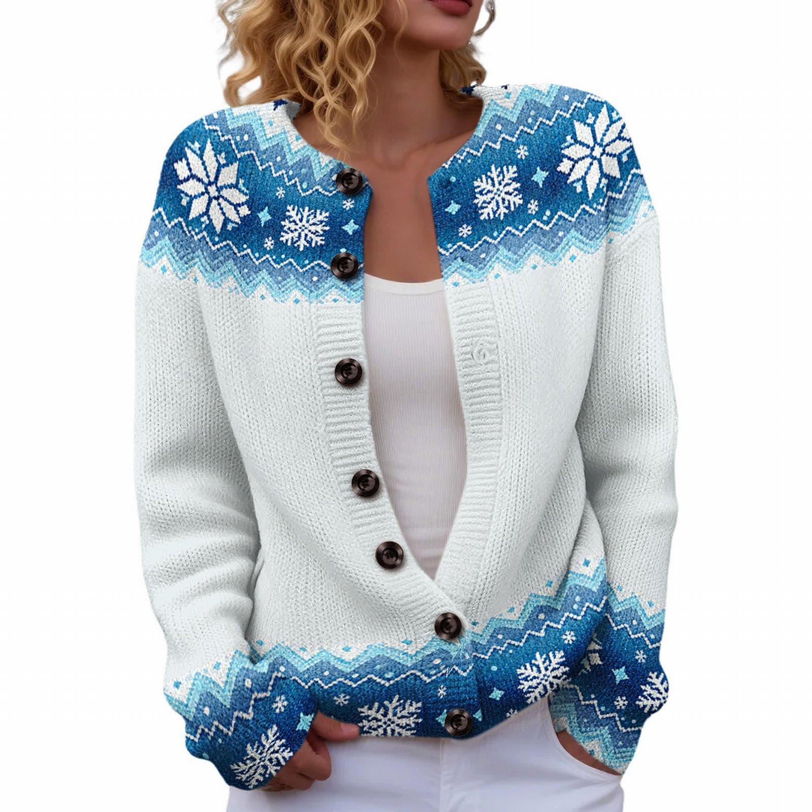 TX-YK01-Crew neck cardigan 3D digital printed sweater S