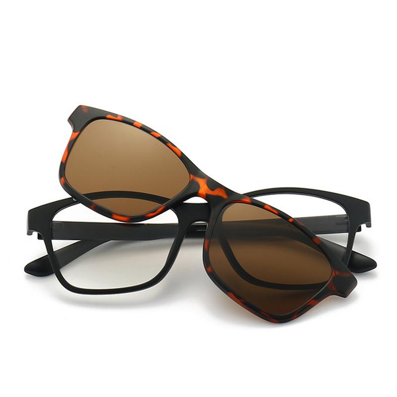 2246 Magnet Clip Square Frame Myopia Eyeglasses 0 -0.5 -1.0 -2.0 To -6.0 Hyperopia Sunglasses +0.5 +1.0 +2.0 To +6