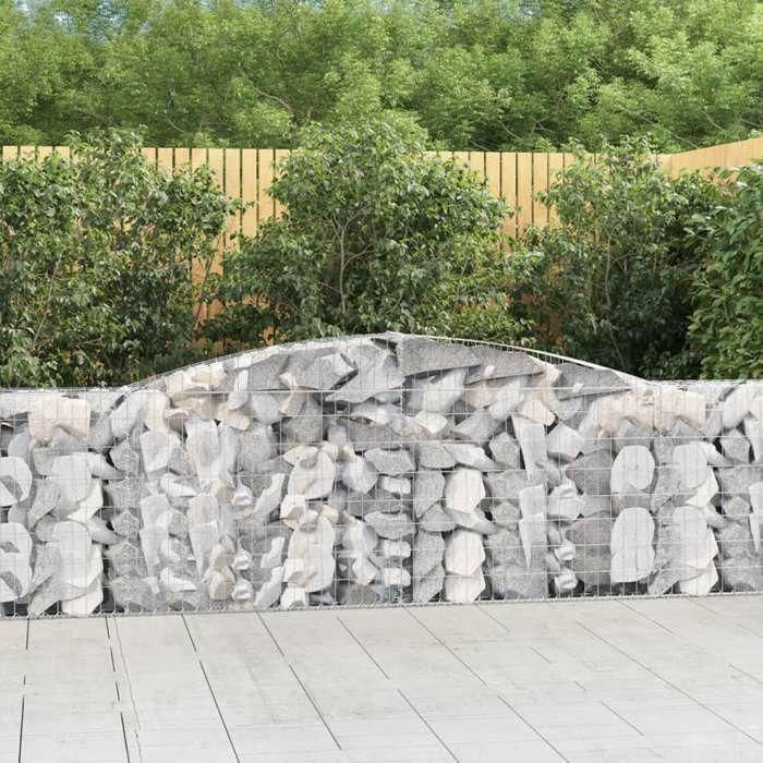 VidaXL 4x Paniers à Gabions Arqués Cages à Gabions Arquées Murs de Gabion Barrières de Jardin Terrasse Extérieur 3146868