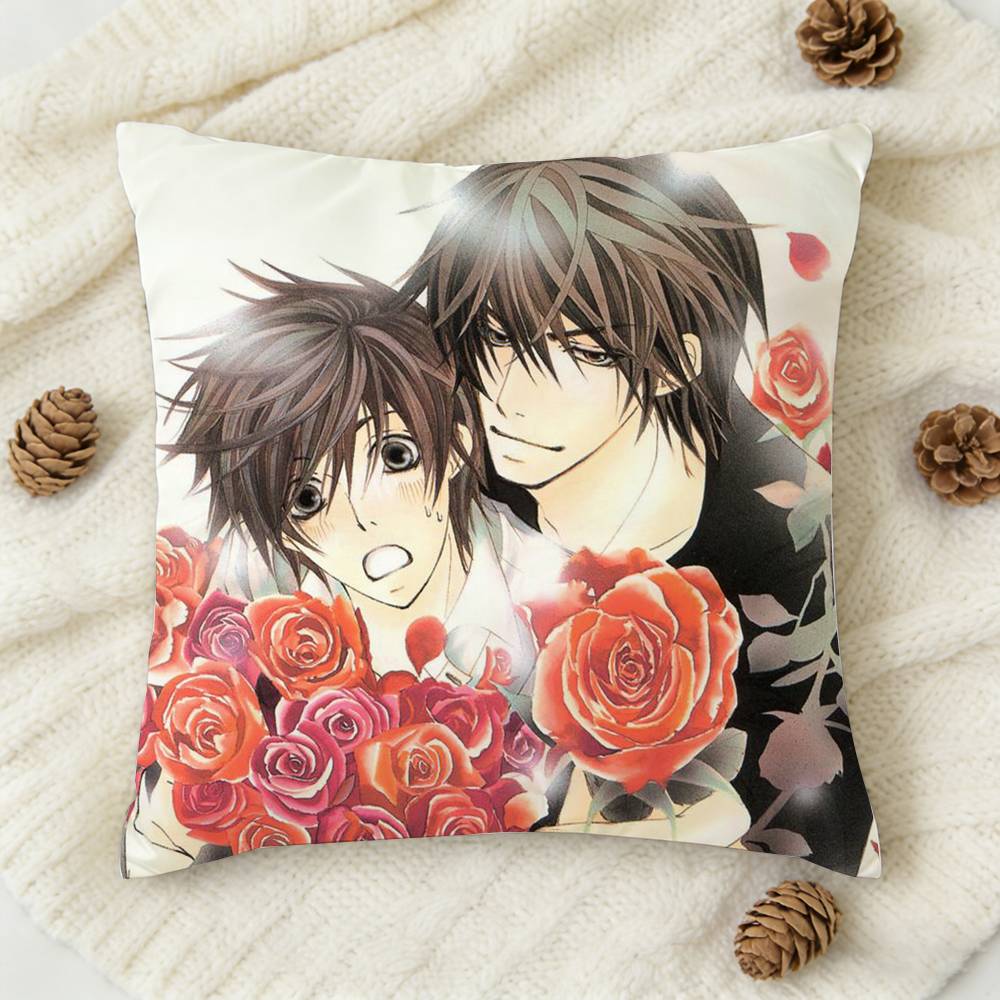 pc Sekai Ichi Hatsukoi Cartoon Style Doublesided Printed Square Decorative Cushion Cover for Sofa Living Room Home Decor