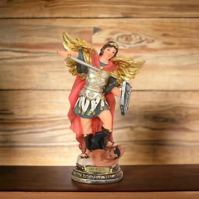 Żywiczna Statua Świętego Michała Archanioła Idealna do Domu, Biura, Pokoju Modlitwy, na Prezent i do Dekoracji 6 Calowa, Idol