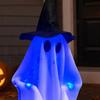 Halloween Gehender Geist Dekoration mit Sound, Hexe Hut Animiertes Requisit, Leuchtend Sprechende Spukhaus Deko für Party