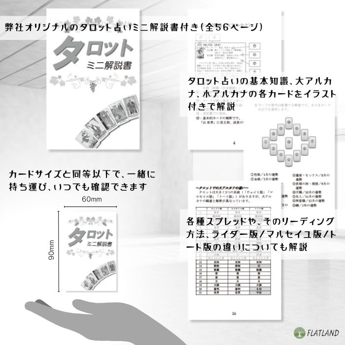 Trinity Tarot, a genuine FLATLAND tarot deck with 78 cards and a Japanese instruction booklet.