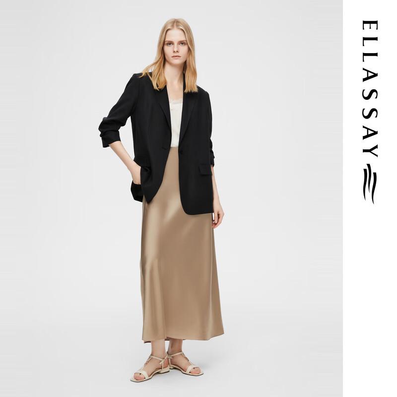 ELLASSAY Women's Lyocell Relaxed Fit One-Button Blazer