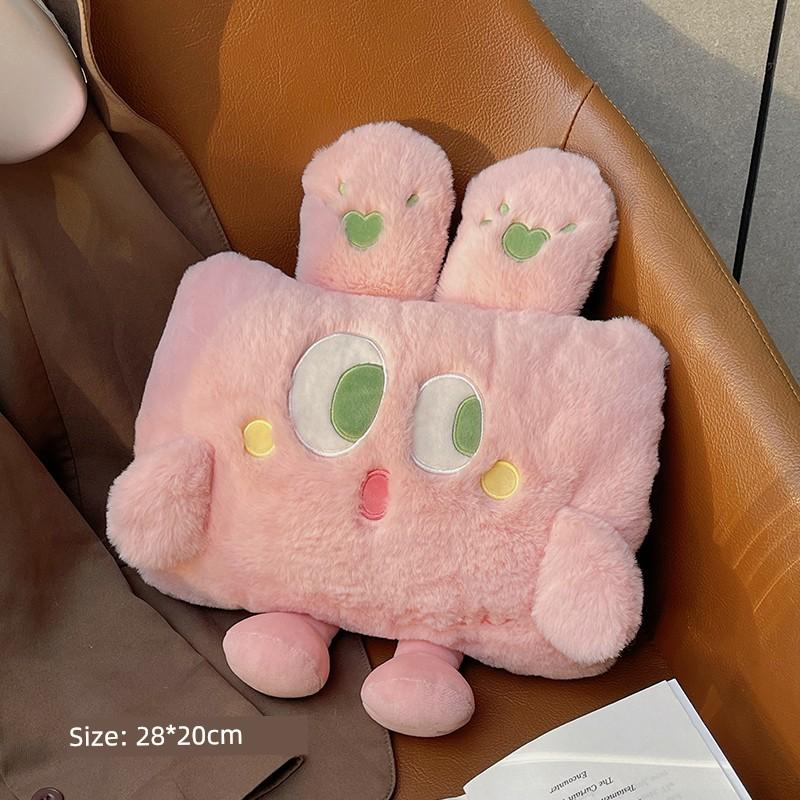 Cute Plush Rechargeable Hot Water Bottle Explosion-Proof Warm Water Bag 2025 New Model Black Warm Baby Girl Hand Warmer
