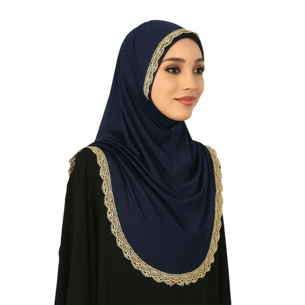 Long Hijabs Shawl Embroidered Lace Headscarf Fashion Wraps Shawl  Female