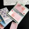 Flower Printed Button Notebook for Money Anti-splash Water PVC Savings Book  50 Sheets
