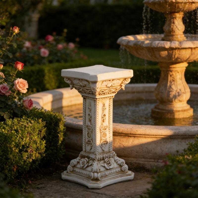 Roman Pillar Garden Statues Resin Roman Column Figurines Display Pedestal Stand Sculptures Garden Outdoor Indoor Decors