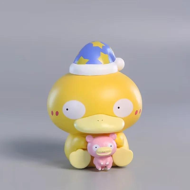 Cartoon Pokemon Anime Figure Cute Ice Cream Psyduck Slowpoke Car Decoration Model Toys Dolls Children Birthday Gift