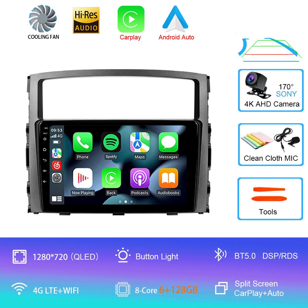 Car Radio Android14 Carplay For Mitsubishi Pajero 4 V80 V90 2006 - 2014 Navigation GPS Multimedia Player WiFi+4G Stereo video BT
