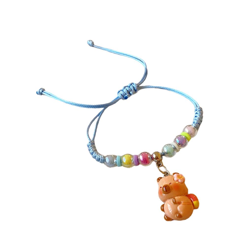 Særpreget Capybara-armbånd i resin Håndvevd snorarmbånd Motehåndleddsmykker for egen stil og gavegiving