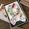 68Cm Pastoral Pink Flowers Kerchief New Spring And Summer Emulation Silk Scarf Fresh And Versatile Clothes Bags Accessory Scarf