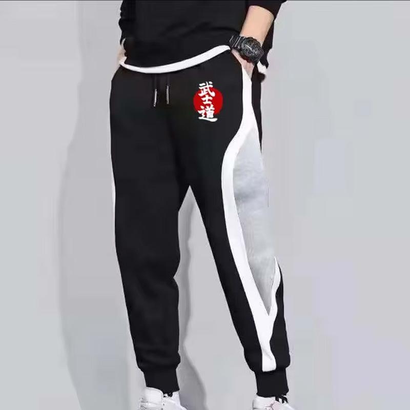 Samurai Spirit Printed Men Sports Pants Outdoor Fitness Jogging Patchwork Running Training Fleece Sweatpants Men Casual Pants