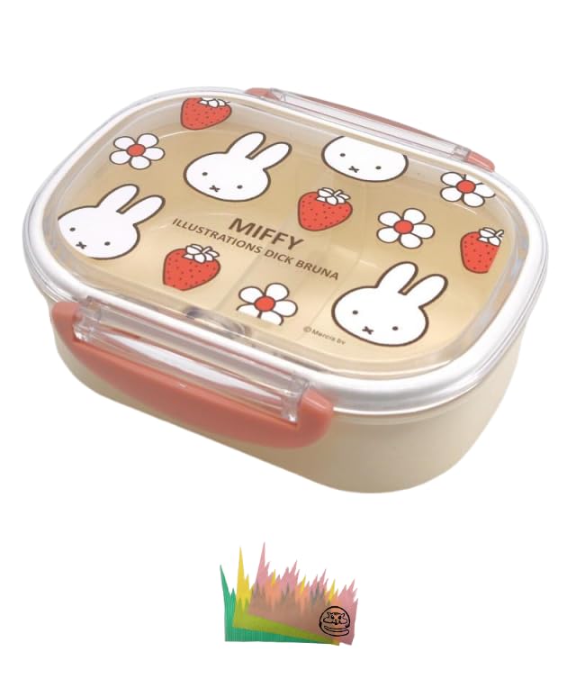

Miffy Bento Box 1-уровневый ланч-бокс, пригодный для использования в микроволновой печи, изготовлен в Японии, 270 мл, антибактериальный набор с клубникой (Ланч-бокс, Балан)