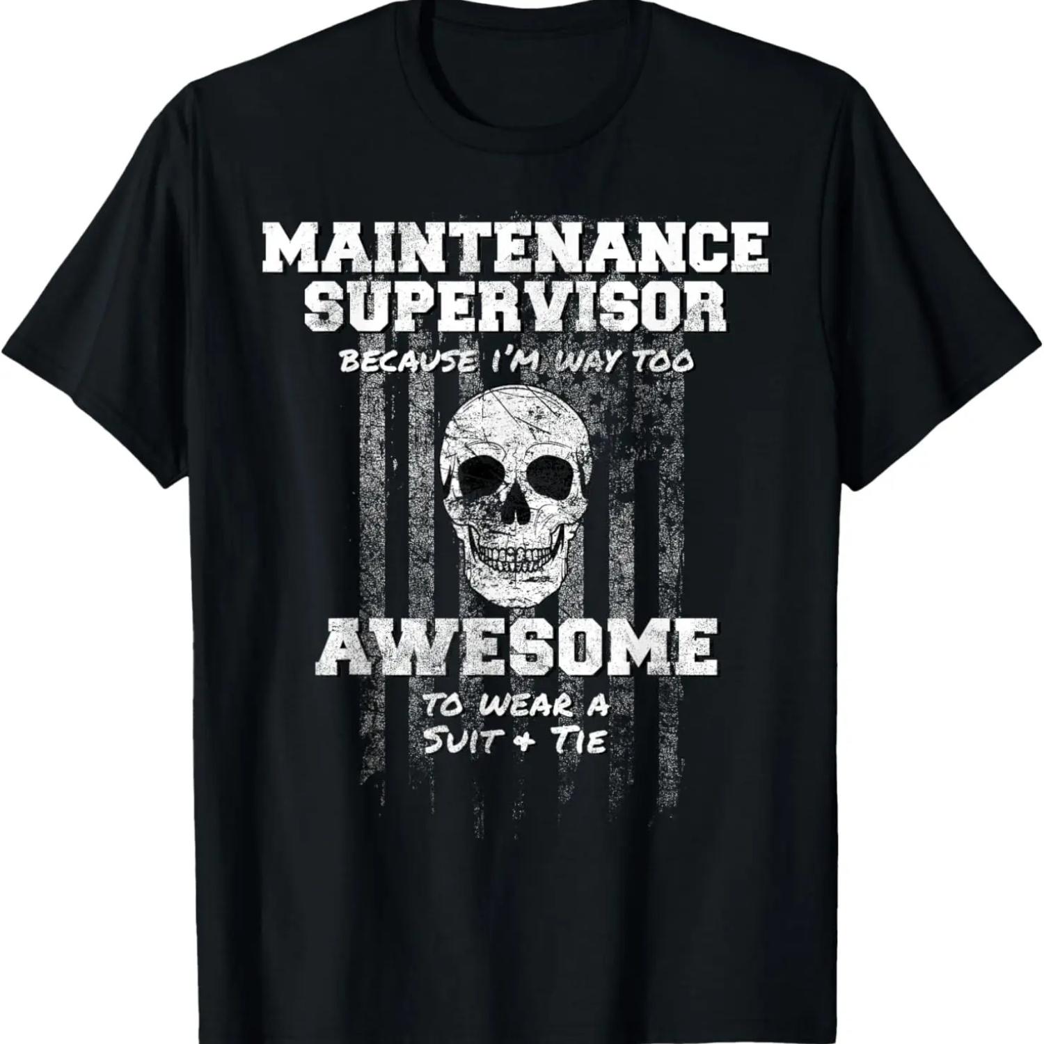 Американская забавная футболка механика по техническому обслуживанию США Супервайзер S