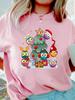 Funny Christmas Animal Owl Penguin Print Women T Shirt Short Sleeve O Neck Women Tshirt Ladies Tee Shirt Top Clothes Camisetas