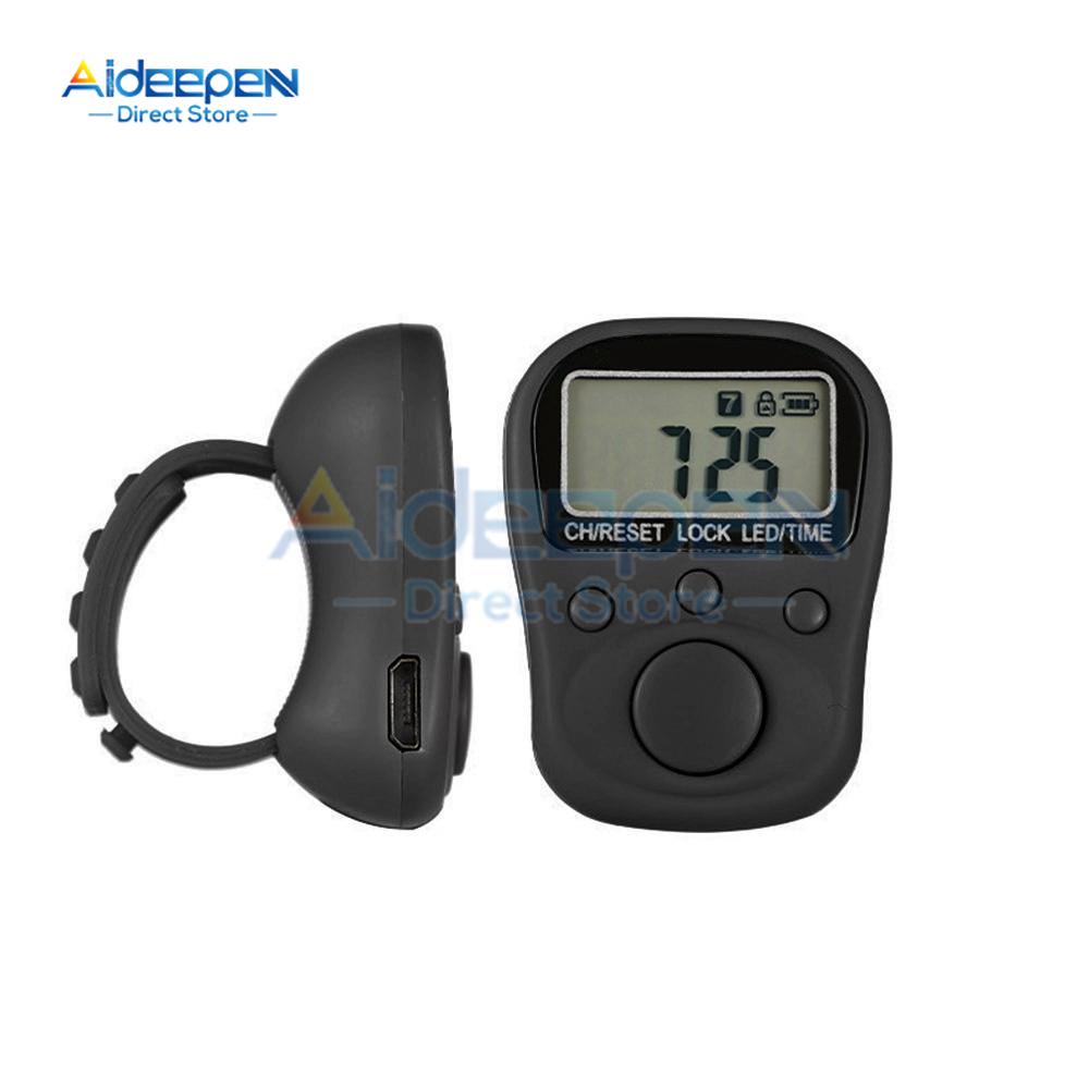 Mini Finger Counter LCD Electric Digital Display With Light Tally Counter Stitch Marker Sewing Knitting Weave Buddha Pray Soccer 1