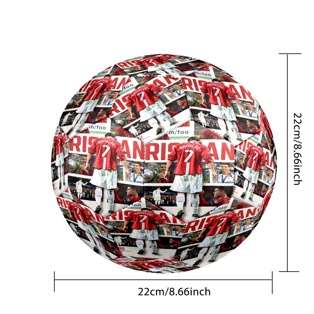 Pallone da Calcio Ronaldo's Portugal's Cr7 Legacy Misura 5 Cucito a Macchina per Allenamento e Partite Indoor/Outdoor Ideale per Appassionati di Calcio