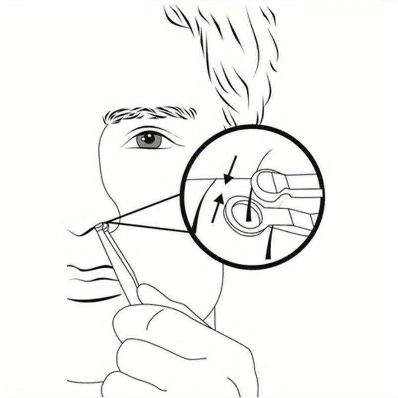 1-Pack Stainless Steel Press-Type Circular Nose Hair Clipper / Tweezers - Portable Nose Hair Trimmer