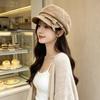 Bow Octagonal Beret Lady Summer Big Head Circumference Cloud Hat Retro Literary Newsboy Painter Hat
