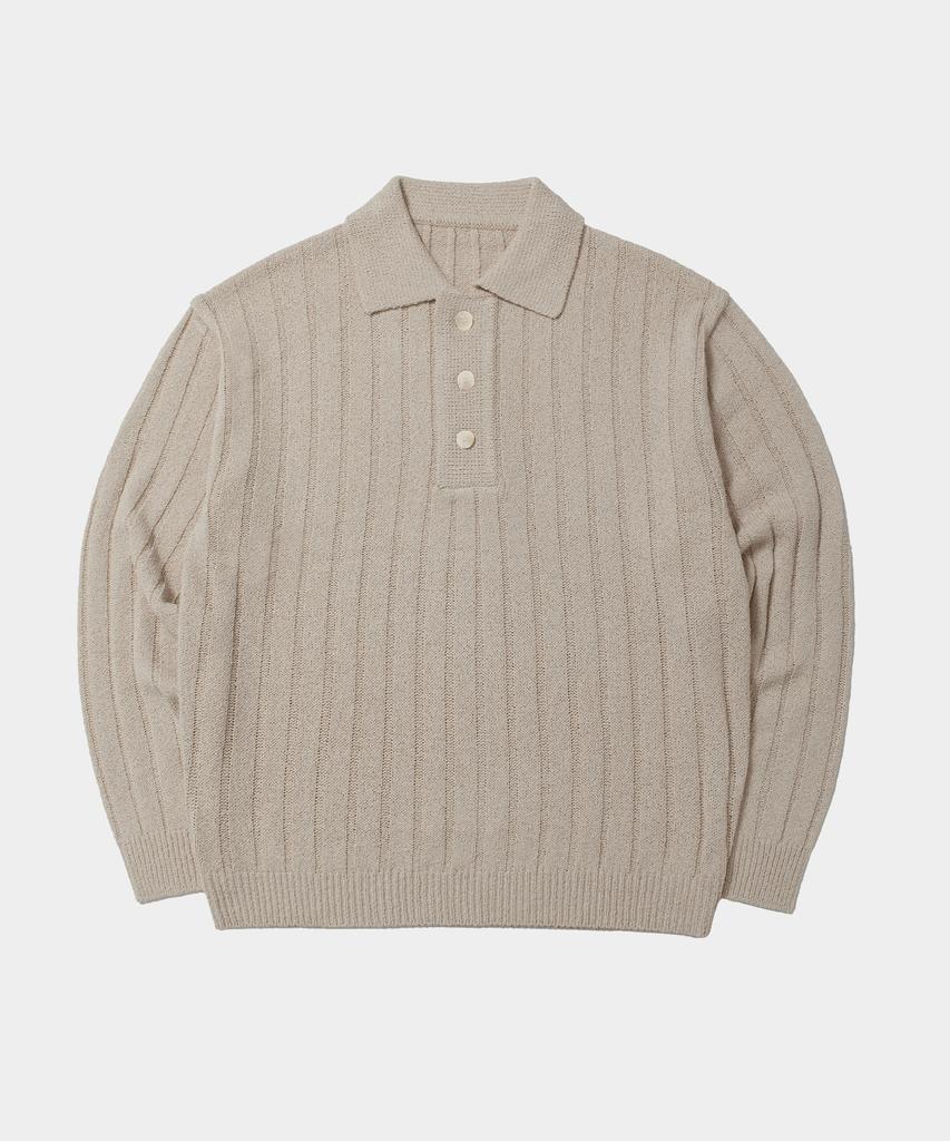 DREAMWORLD Signature Boucle Collar Knit (Beige)