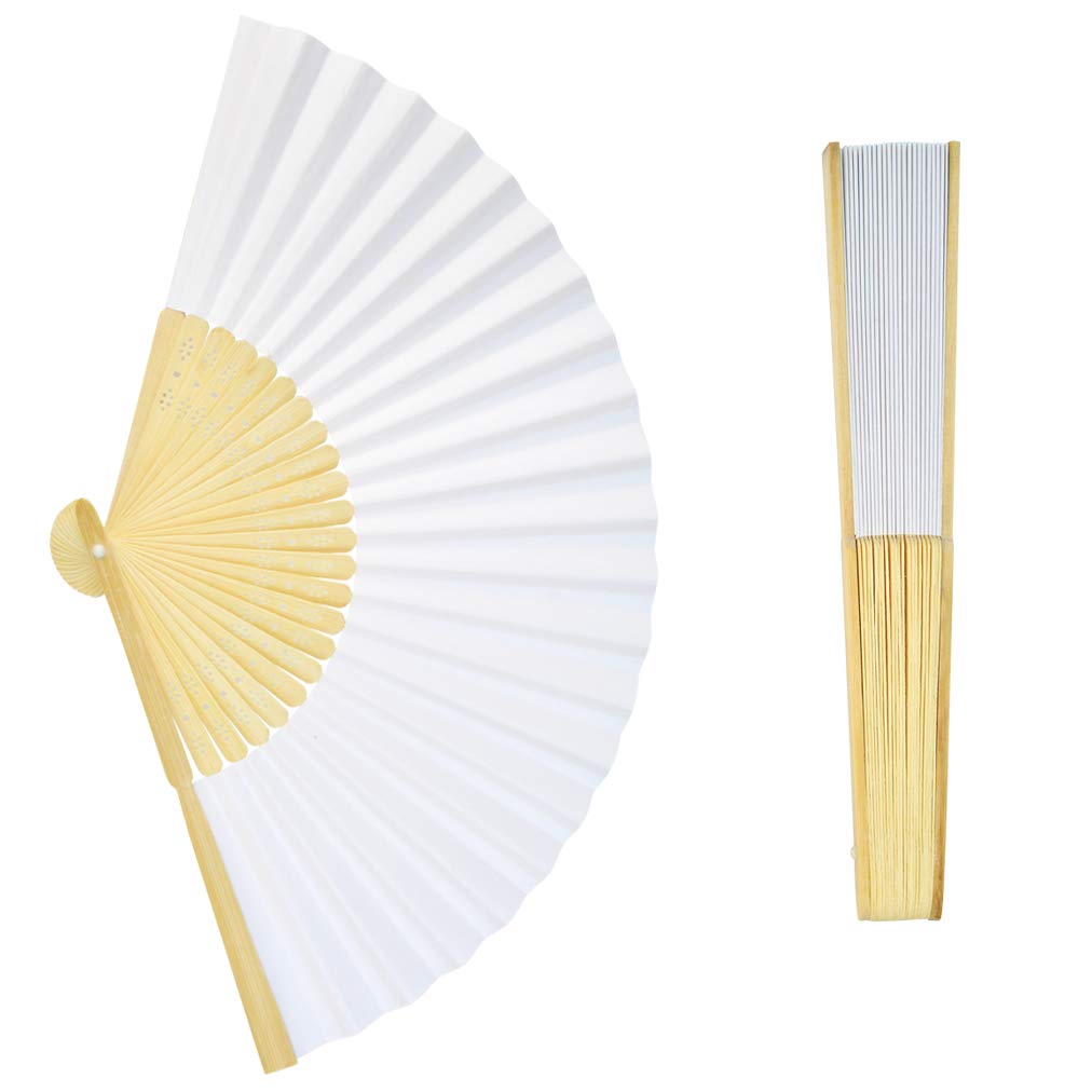 Cnomg Folding Painting Solid White 30-Pack Fans, Fans, Color, DIY, Foldable,